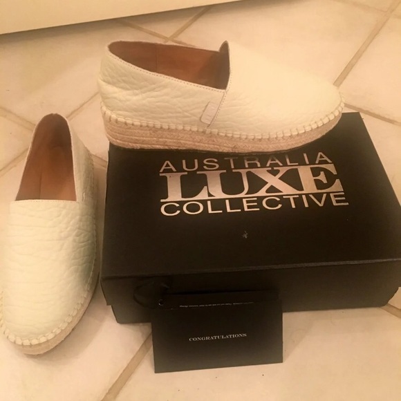 Australia Luxe Collective white leather espadrille - Picture 1 of 6